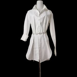 🐇 XS, white 100% cotton shirt dress by 825ING